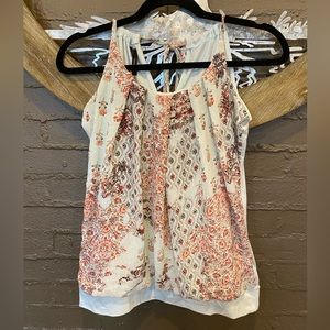 Ice blue boho tank with tie back and adjustable back panels 💘